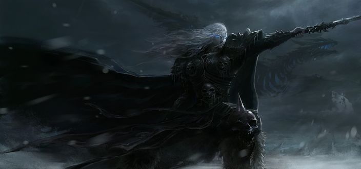 Обои на рабочий стол The Lich King / Король Лич на поле боя, из игры World of Warcraft / Мир военного ремесла, by Leo