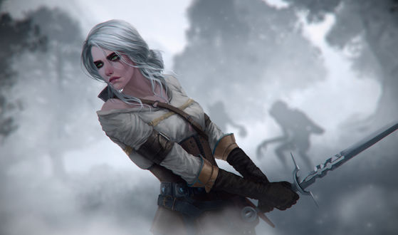 Обои на рабочий стол Ciri / Цирилла из игры The Witcher / Ведьмак, by Sonya Kayuda