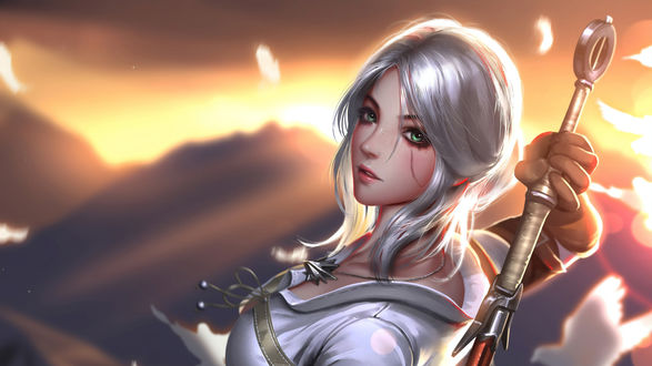 Обои на рабочий стол Ciri / Цирилла из игры The Witcher / Ведьмак, by Liang-Xing