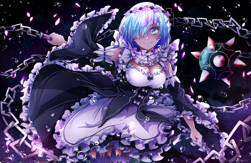 Обои на рабочий стол Em / Рем из аниме Re:Zero kara Hajimeru Isekai Seikatsu / Жизнь с нуля в альтернативном мире, by Invidiata