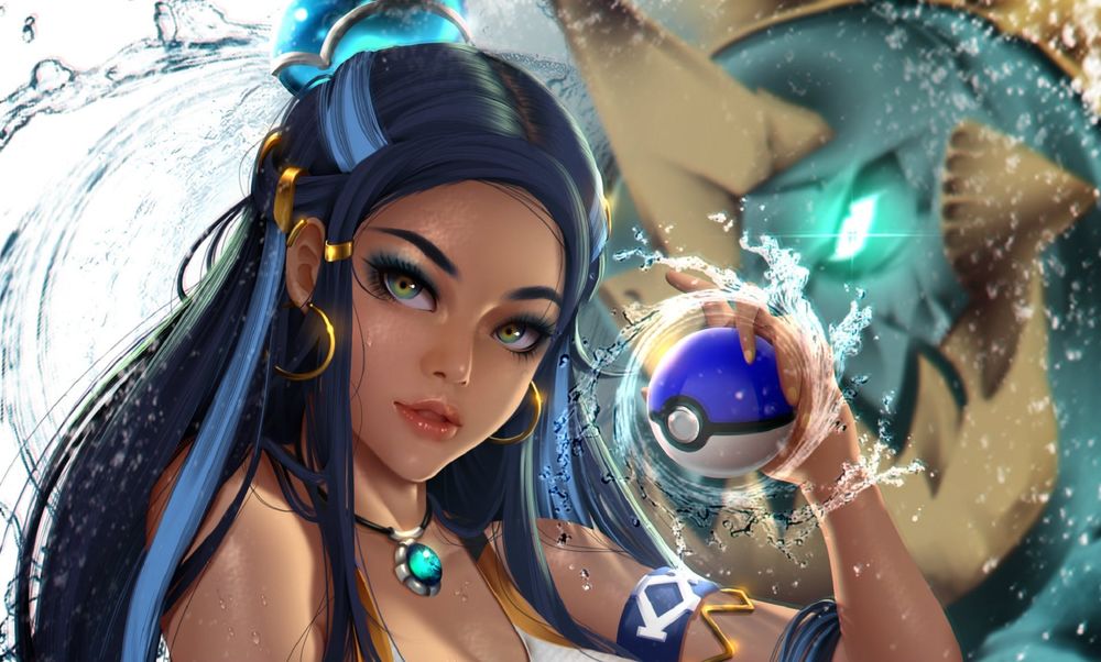 Обои для рабочего стола Девушка Nessa с длинными волосами с шаром в руке, by bear-witch
