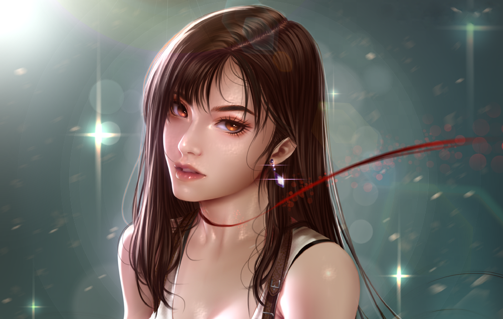 Обои для рабочего стола Девушка с розовыми глазами, by bear witch