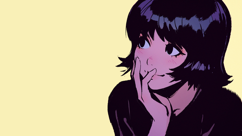 Обои для рабочего стола Портрет девушки на белом фоне, by Kuvshinov Ilya