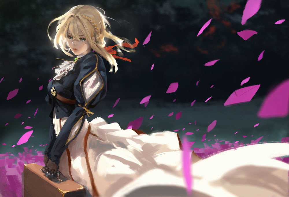 Обои для рабочего стола Violet Evergarden / Вайолет Эвергарден из аниме Violet Evergarden, art by WLOP