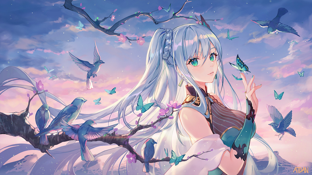Обои для рабочего стола Vocaloid Hatsune Miku / Вокалоид Хатсуне Мику, by ATDAN