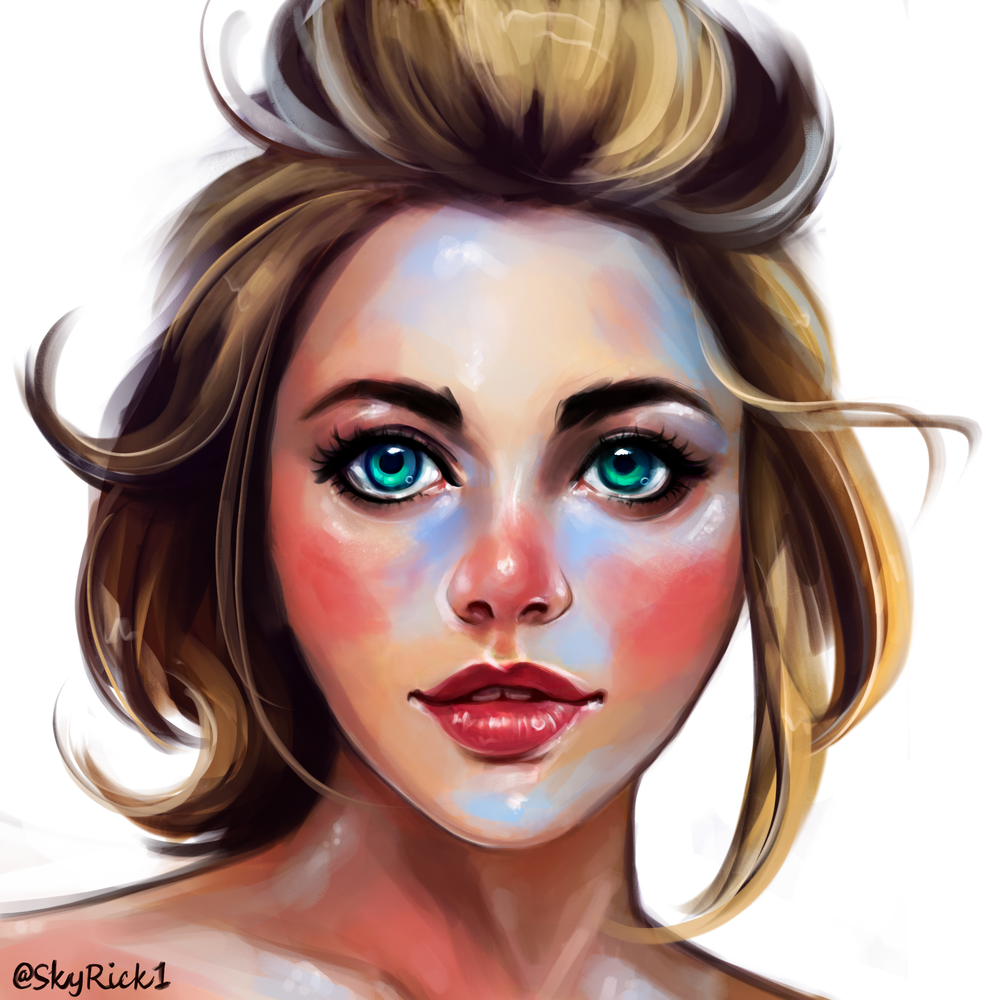 Обои для рабочего стола Девушка с голубыми глазами, by SkyRick1