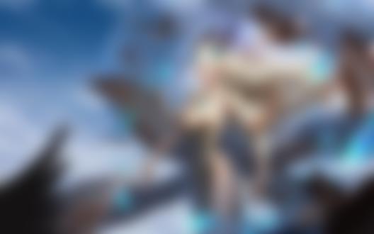 Обои на рабочий стол Девушка-эльф в окружении птиц