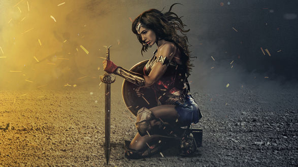 Обои на рабочий стол Diana / Диана из фильма Wonder Woman / Чудо-Женщина, by Thomas Larthe