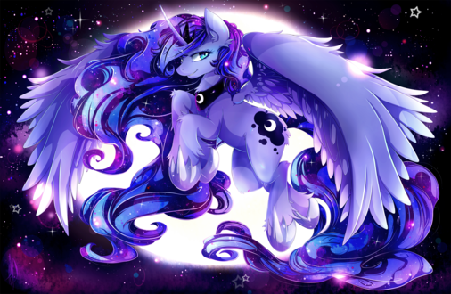 Обои на рабочий стол Princess Luna / Принцесса Луна из мультсериала My Little Pony: Friendship Is Magic / Мои маленькие пони: Дружба — это чудо, by Invidiata