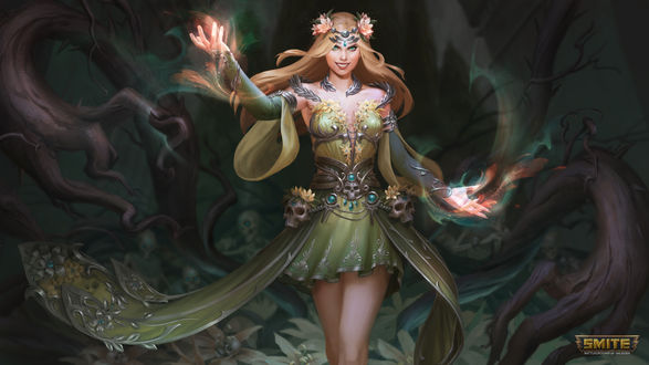 Обои на рабочий стол Древнегреческая богиня плодородия и царства мертвых Persephone / Персефона из игры Smite