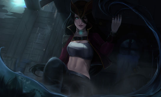 Обои на рабочий стол Katarina / Катарина из игры League of Legends / Лига Легенд, by Vincent Tran