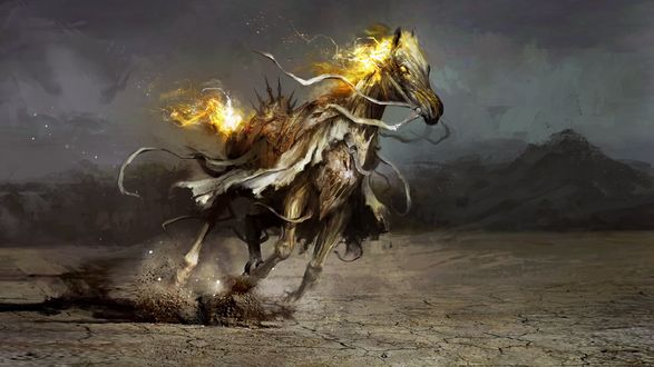Обои на рабочий стол Бешеный бег коня Апокалипсиса, By theDURRRRIAN