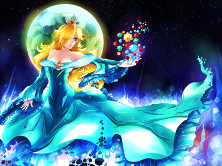 Обои на рабочий стол Принцесса Rosalina / Розалина из игры Super Mario Galaxy, by Invidiata