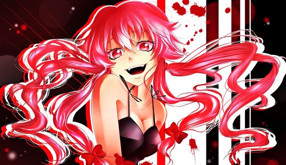 Обои на рабочий стол Yuno Gasai / Юно Гасай из аниме Mirai Nikki / Дневник будущего, by Invidiata
