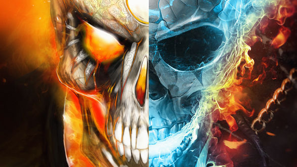 Обои на рабочий стол Ghost Rider / Призрачный гонщик из комиксов компании Марвел / Marvel, by BossLogic