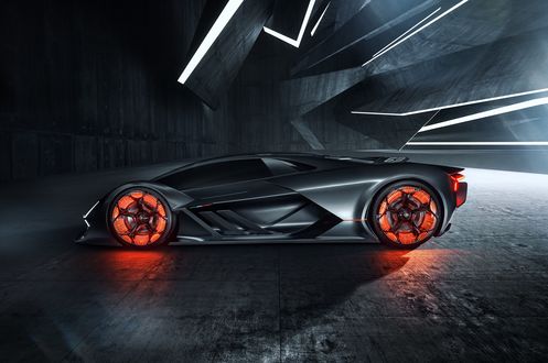 Обои на рабочий стол Спортивный автомобиль будущего от итальянской компании Automobili Lamborghini, Lamborghini Terzo Millennio, 2017 года