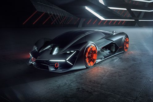 Обои на рабочий стол Спортивный автомобиль будущего от итальянской компании Automobili Lamborghini, Lamborghini Terzo Millennio, 2017 года