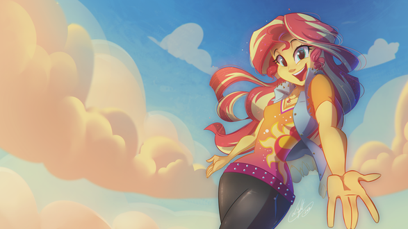 Обои на рабочий стол Sunset Shimmer / Сансет Шиммер из мультсериала My Little Pony: Friendship is Magic / MLP:FiM / Мой маленький пони: Дружба – это чудо, by Light262