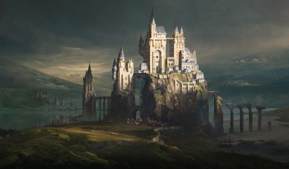 Обои на рабочий стол Замок на скалах, by jordangrimmer