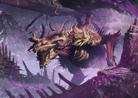 Обои на рабочий стол Bone Dragon / Костяной Дракон из игры Arena: the Contest, by Luciano Komorizono