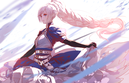 Обои на рабочий стол Weiss Schnee / Вайсс Шни из аниме RWBY / Красный, Белый, Черный, Желтый, by dishwasher1910
