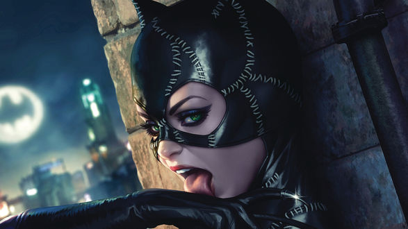Обои на рабочий стол Catwoman / Женщина-кошка из DC Comics, by Artgerm