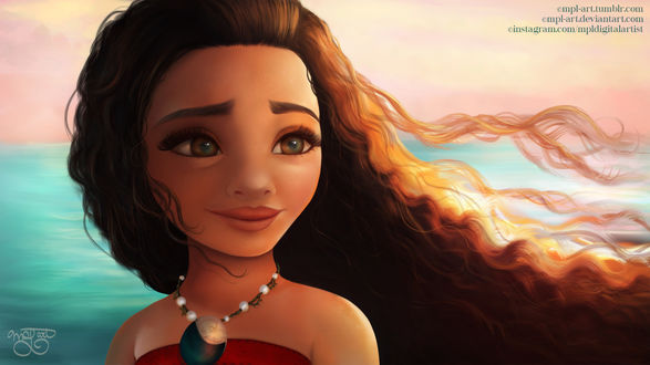 Обои на рабочий стол Moana Waialiki / Моана Ваялики из мультфильма Moana / Моана, by MPL-Art
