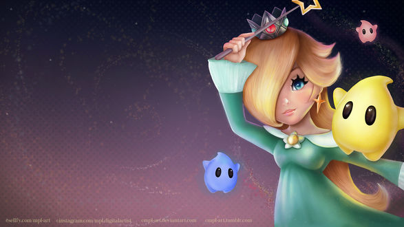Обои на рабочий стол Принцесса Rosalina / Розалина из игры Super Mario Galaxy, by MPL-Art