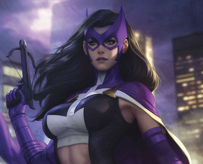 Обои на рабочий стол The Huntress-Helena Bertinelli / Охотница-Хелена Бертинелли из комиксов компании Марвел / Marvel, by Artgerm