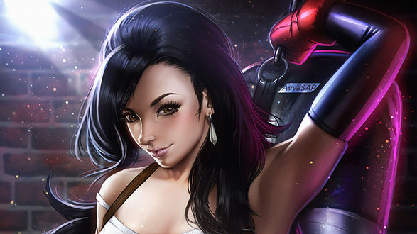 Обои на рабочий стол Tifa Lockhart / Тифа Локхарт из аниме и игры Final Fantasy VII: Advent Children / Последняя фантазия VII: Дети пришествия, by AyyaSAP