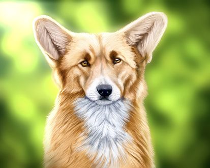 Обои на рабочий стол Собака породы корги, by Ava Sanchez