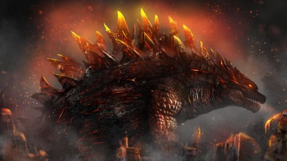 Обои на рабочий стол Огненный Godzilla / Годзилла из одноименного комикса
