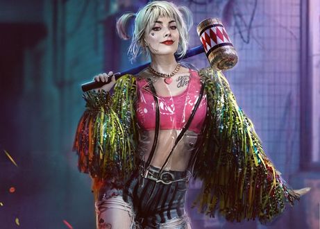 Обои на рабочий стол Австралийская актриса Margot Robbie / Марго Робби в роли Harley Quinn / Харли Квинн из фильма Birds Of Prey / Хищные птицы, 2020