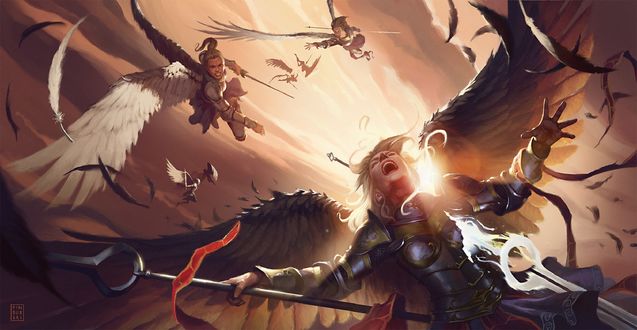 Обои на рабочий стол Валькирии в бою, by pindurski
