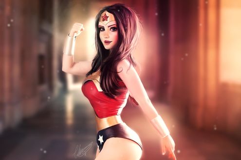 Обои на рабочий стол Diana / Диана из фильма Wonder Woman / Чудо-Женщина, by Charlotte Lebreton