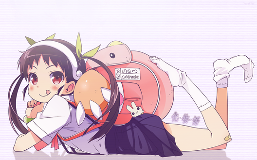Обои на рабочий стол Mayoi Hachikuji / Маей Хатикудзи из аниме Bakemonogatari / Истории монстров, by YayaFTW