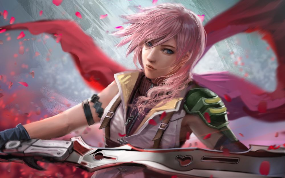 Обои для рабочего стола Lightning / Молния из игры Final Fantasy XIII / Последняя фантазия XIII, by andyliongart