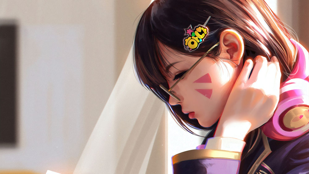 Обои для рабочего стола D. VA / Ханна Сон из игры Overwatch / Дозор, by Liang-Xing