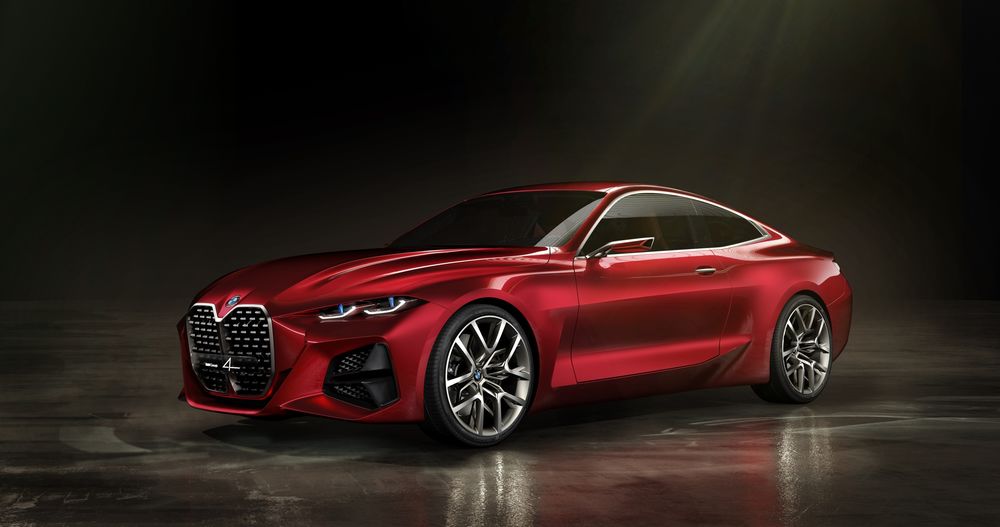Обои для рабочего стола Немецкая автомобилестроительная компания BMW показала на автосалоне во Франкфурте шоу-кар BMW Concept 4, 2019 года