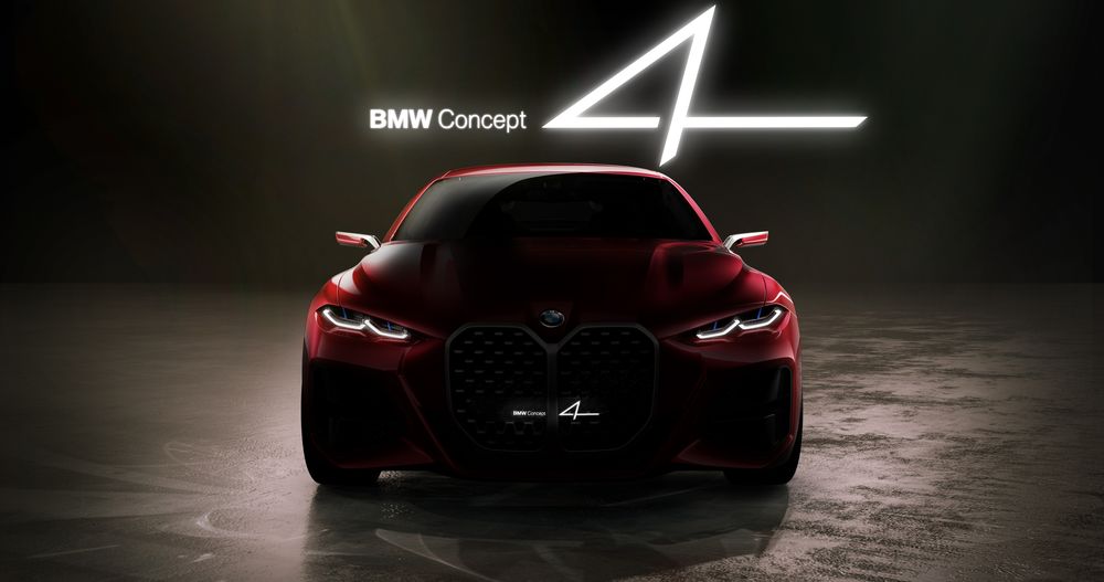Обои для рабочего стола Немецкая автомобилестроительная компания BMW показала на автосалоне во Франкфурте шоу-кар BMW Concept 4, 2019 года