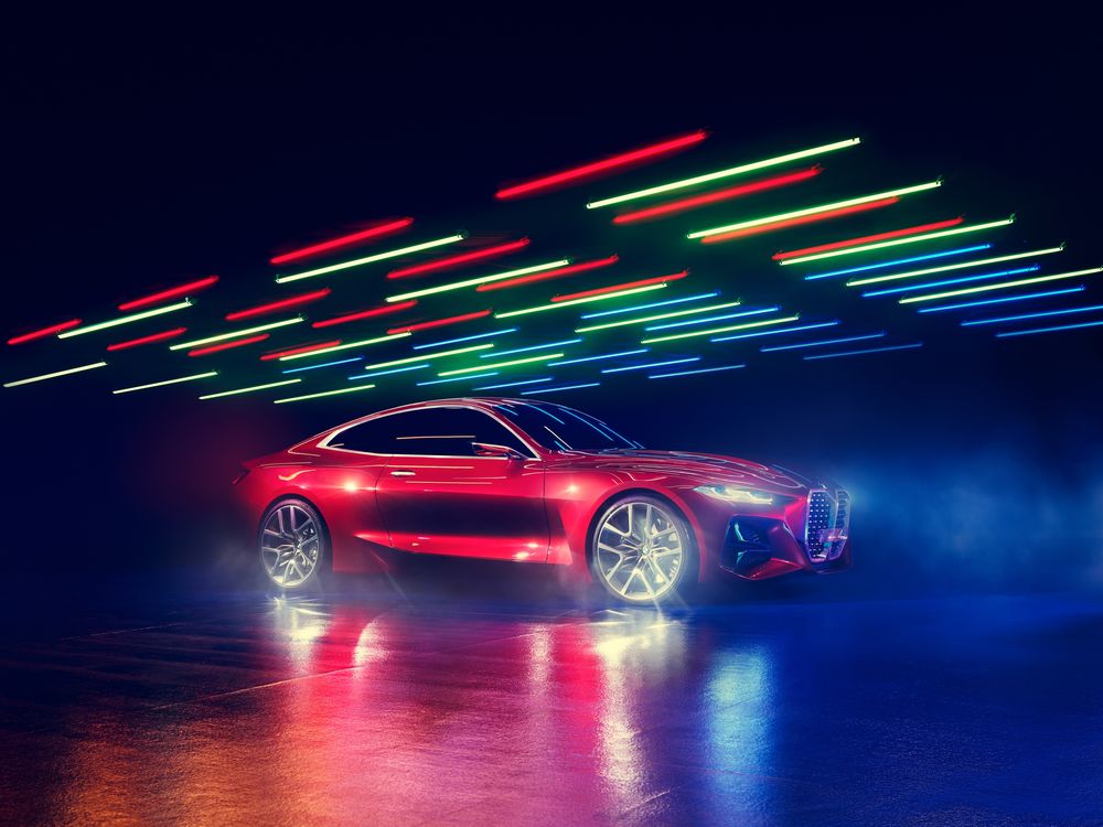 Обои для рабочего стола Немецкая автомобилестроительная компания BMW показала на автосалоне во Франкфурте шоу-кар BMW Concept 4, 2019 года