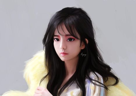 Обои на рабочий стол Kim Ji Soo / Ким Джису из Южно-корейской музыкальной группы Blackpink, by gynryo