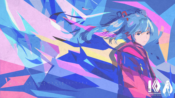 Обои на рабочий стол Vocaloid Miku Hatsune / Вокалоид Мику Хацунэ, by gynryo