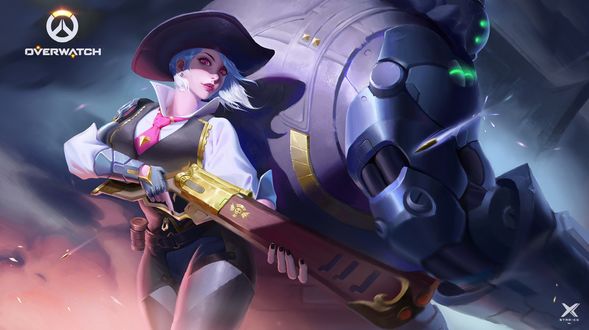 Обои на рабочий стол Ashe / Эш из игры Overwatch / Дозор, by Xing-Art