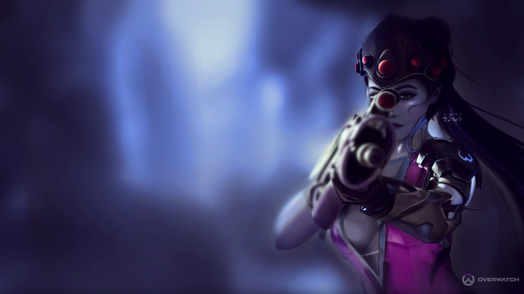 Обои на рабочий стол Widowmaker / Роковая Вдова / Амели Лакруа из игры Overwatch / Дозор, by gynryo