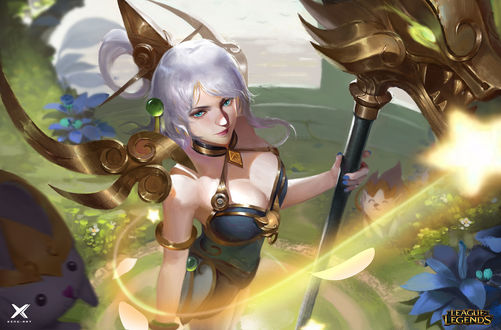 Обои на рабочий стол Lux, Lady of Luminosity / Люкс, Леди Свечения из игры League of Legends / Лига Легенд, by Xing-Art