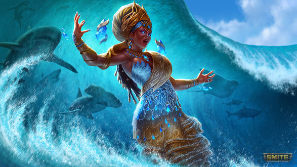 Обои на рабочий стол Богиня Yemoja-покровительницей женщин из игры SMITE