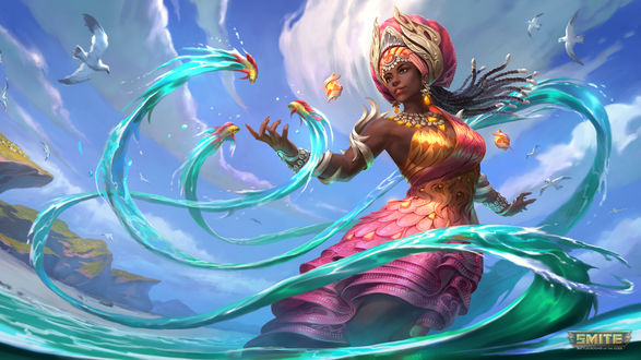 Обои на рабочий стол Богиня Yemoja-покровительницей женщин из игры SMITE