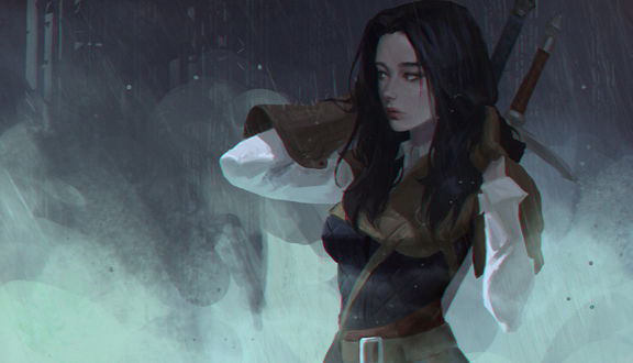 Обои на рабочий стол Девушка-воин, by yuanbin hu