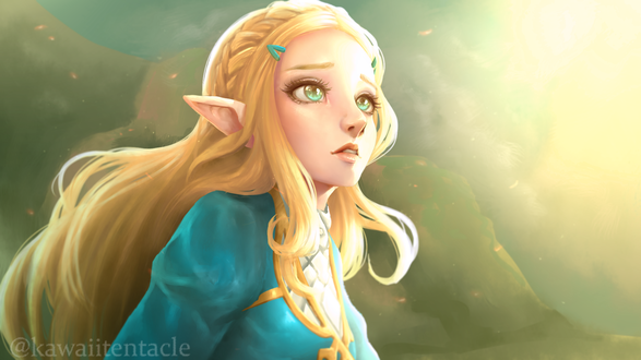 Обои на рабочий стол Princess Zelda / Принцесса Зельда из игры Zelda no Densetsu / Skyward Sword, by Kawaii-Tentacles